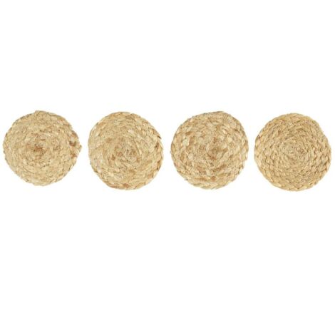 Set mit 4 Jute-Schlaufen-Tischsets, Durchmesser 10 cm