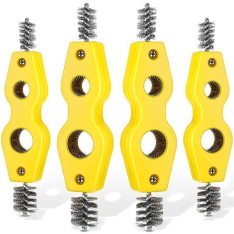 Set mit 4 Kupferrohrreinigungsbürsten, 4-in-1-Kupferrohrbürste, reinigt innen und außen, Gewindereiniger, Reinigungsbürstenwerkzeug für Klempner zur Installation