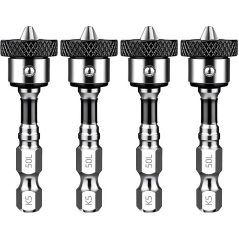 Set mit 4 magnetischen 1/4"-Placo-Schraubendreherbits für Gips und Trockenbau 50 mm
