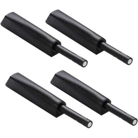 Set mit 4 magnetischen Push-to-Open-Verschlüssen für Türen und Schubladen, abschließbar und robust, schwarz