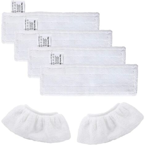 Set mit 4 Mikrofasertüchern als Ersatz und 2 Mikrofasertüchern für Karcher Easy Fix SC2 SC3 SC4 SC5, Zubehörtuch für Kärcher Easy Fix