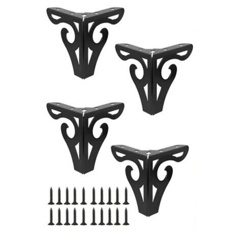 Set mit 4 modernen schwarzen Metallmöbelbeinen, Tischbeinen, Ersatzbeinen für Sofas, dreieckigen Tischbeinen mit Schrauben für DIY-Projekte, Sofa, Tisch, Schrank (hoch)