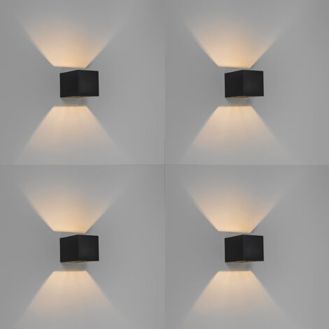 QAZQA Moderne Wandleuchte schwarz - Transfer