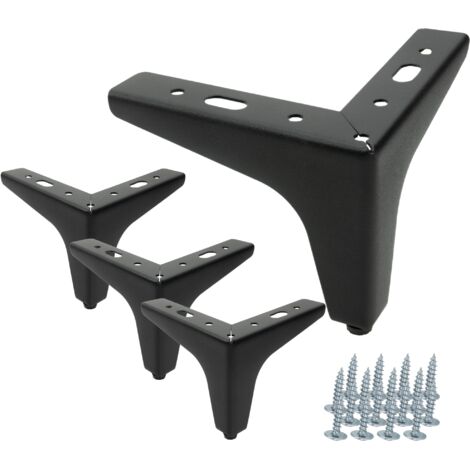 Set mit 4 Möbelfüßen Anchor, mattschwarz, Höhe 10 cm