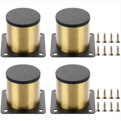Set mit 4 Möbelfüßen aus Edelstahl, 5 cm (gold) für Stühle, Tische, Schränke, Schreibtische, Sofas, Möbelfüße mit