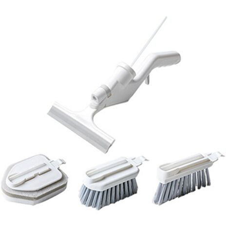 Set mit 4 multifunktionalen Fensterputzbürsten, tragbarer Sprüher für Küche und Bad.