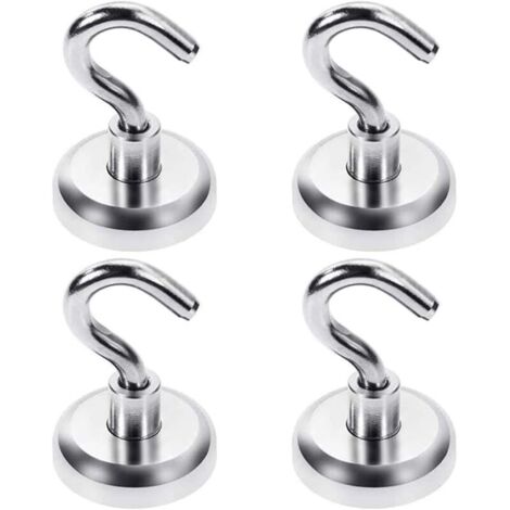 Set mit 4 Neodym-Magnethaken – 25 mm – Für Küche, Bad, Garage, Büro
