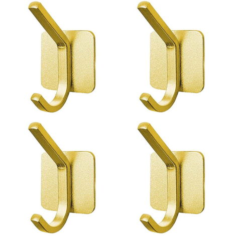 Set mit 4 robusten Wandhaken aus Edelstahl zum Aufhängen von Bademänteln/Mänteln/Küchenutensilien/Taschen (gold)