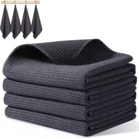 Set mit 4 saugfähigen Mikrofaser-Küchenhandtüchern zum Reinigen und Geschirrspülen, gewebtes Design - SONSTIGES