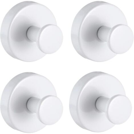 Set mit 4 Saugnapfhaken aus Edelstahl, kein Bohren erforderlich, geeignet für Badezimmer, Küchenglas, Fliesen (4 Stück, weiß)