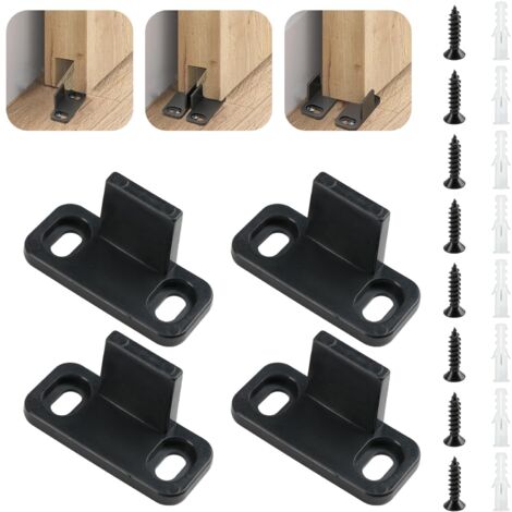 Set mit 4 Schiebetürführungen 45 x 20 x 24 mm, Scheunentor-Bodenführung, multifunktionale Schiebetür-Bodenführung, robuste, geräuschdämpfende Bodenführung inklusive Schrauben für Schiebetüren
