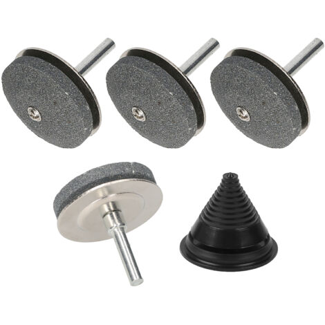 Set mit 4 Schleifsteinen und Klingenauswuchtung, für Rasenmäher, Traktoren und Gartengeräte, präzises Schärfen