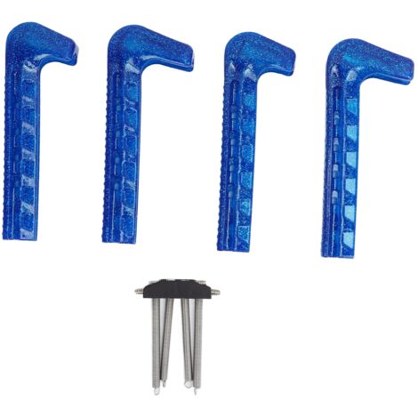 Set mit 4 Schlittschuhüberzügen, rutschfest, flexibel und verstellbar, für den Heimgebrauch, blau.