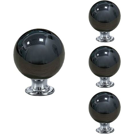 Set mit 4 Schubladenknöpfen, schwarz, rund, Keramik, Ziehgriff, Möbel, Schrank, Schublade, Ziehgriff, Dekor, 28 mm