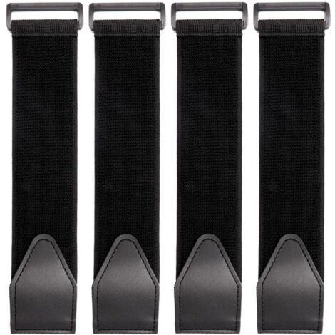 Set mit 4 schwarzen Gummibändern mit umgekehrter Schnalle, Gurten, Gepäckgurten, verschiedenen Befestigungsgurten, geeignet für Yogamatten, Schläuche, Gepäck