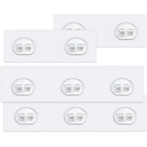 Set mit 4 selbstklebenden Duschregalhaken (3 Haken und 2 Haken), kein Bohren erforderlich, transparente Wandhaken für Badezimmerregal, Eckkorb, Seifenschale usw.