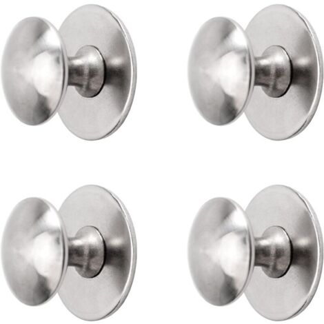 Set mit 4 selbstklebenden Schubladengriffen aus Edelstahl für Schränke, selbstklebender Schiebetürgriff mit Befestigungsschrauben für Glasschränke (35 x 27 mm)