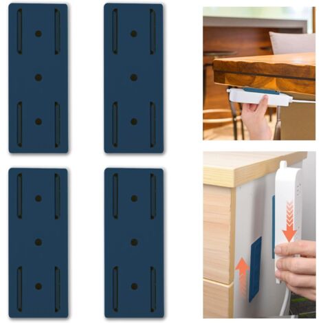 Set mit 4 selbstklebenden Steckdosenleistenhalterungen, bohrfreie Wandhalterungen für Router und Steckdose, Aufbewahrungsmöglichkeiten für Zuhause