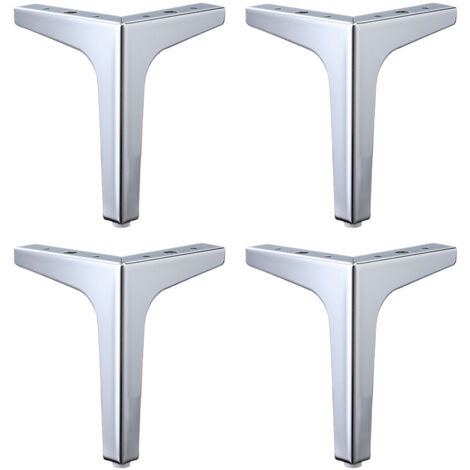 Set mit 4 silberfarbenen Metallmöbelbeinen, 15 cm, DIY-Dreieck-Tischbeine, geeignet für Schränke, Sofas, Couchtische, TV-Ständer und andere Möbel.