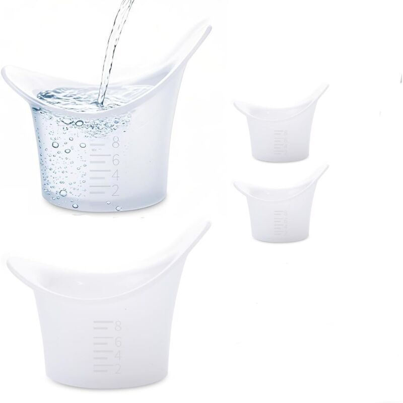 Image of Set mit 4 Silikon-Augenspülbechern zur Erfrischung und Reinigung müder Augen