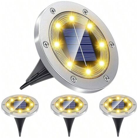 Set mit 4 Solar-Außenleuchten mit je 8 LEDs, wasserdicht, für Garten, Einfahrt und Landschaftsgestaltung