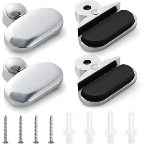 Set mit 4 Spiegelbefestigungsclips für 3-5 mm dickes Glas, Zinklegierung, mit Abdeckung und Schrauben