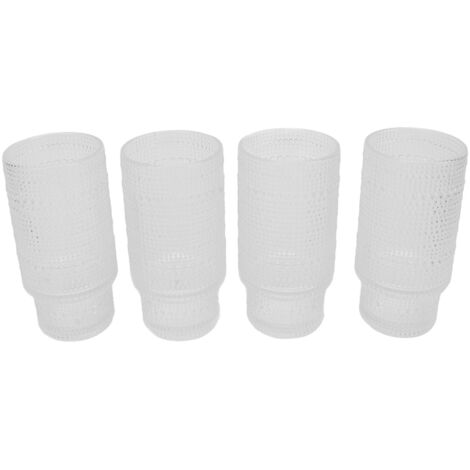 Set mit 4 stapelbaren Retro-Gläsern mit Polka-Dot-Muster, 33 cl, für Eiskaffee, Saft und Bier