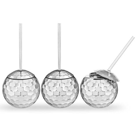 Set mit 4 Trinkgläsern in Discokugelform, 600 ml