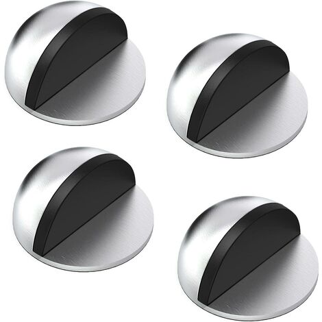 Set mit 4 Türstoppern und Stoppern aus Edelstahl mit Gummipuffern, Türstopper für alle harten Böden