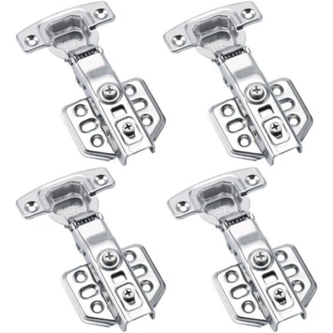 Set mit 4 unsichtbaren, sanft schließenden Edelstahlscharnieren für Möbeltüren