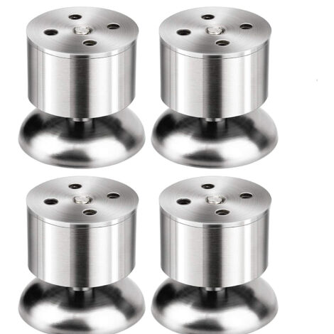 Set mit 4 verstellbaren Küchenschrankfüßen aus Edelstahl mit Schrauben