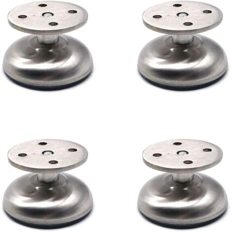 Set mit 4 verstellbaren Möbelbeinen, 3,8 cm lang, extra dick, aus Edelstahl, Stützbeine für Sofamöbel, Stützfüße für Badezimmerschränke