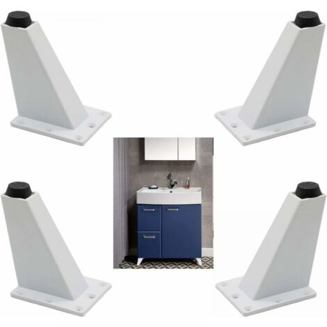 Set mit 4 verstellbaren Möbelfüßen aus Aluminiumlegierung für Küche, Fernseher, Sofa, Tisch, Schrank, Regal (weiß, 10 cm)