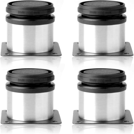 Set mit 4 verstellbaren Möbelfüßen aus Edelstahl, 50 x 60 mm, Schrankfüße, Metallfüße, Möbelfüße, Tischplattenfüße