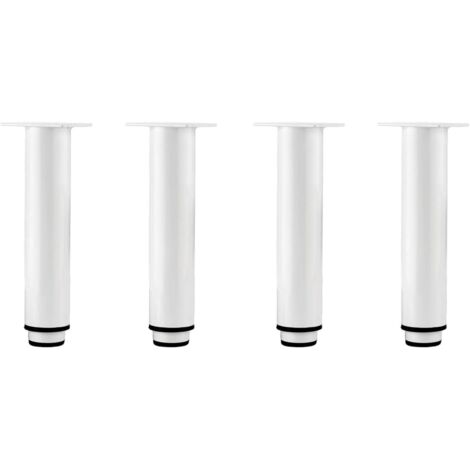 Set mit 4 verstellbaren Möbelfüßen aus kaltgewalztem Stahl, Ersatz-Tischbeine für Schränke, Sofas, Metallbeine (weiß, 8 cm)