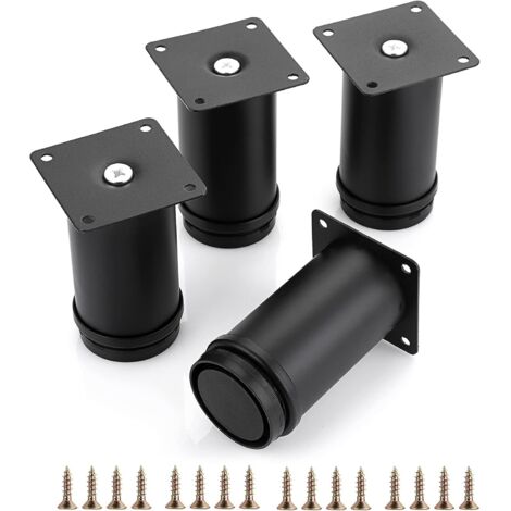 Set mit 4 verstellbaren, runden 10-cm-Ersatzfüßen für Möbel, stabile und ausziehbare Eckfüße für Tisch, Sofa und Stuhl