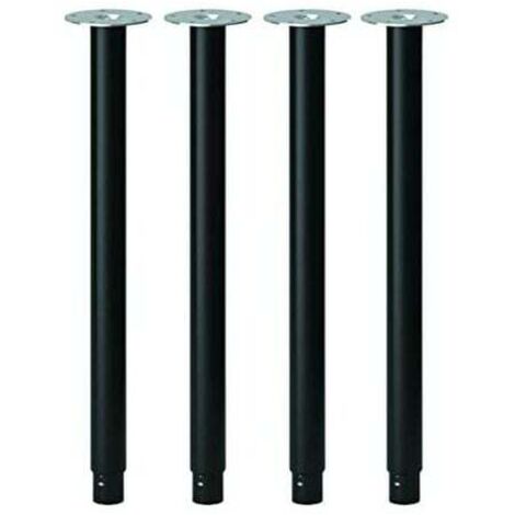 Set mit 4 verstellbaren Tischbeinen aus schwarzem Metall