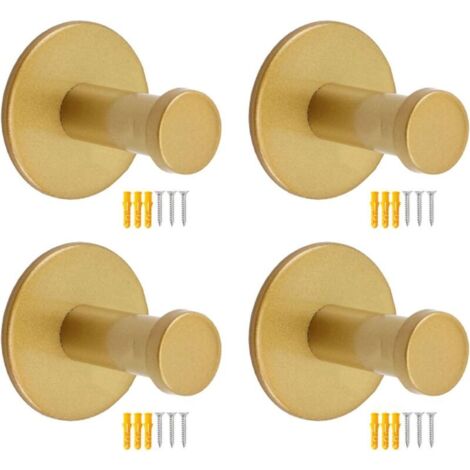 Set mit 4 Wandhaken aus Edelstahl für Handtücher, Bademäntel, Hüte, Kleidung, Metallbeschläge