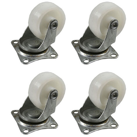 Set mit 4 weißen 40-mm-Rädern, 45 x 40 mm