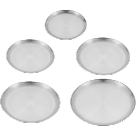 Set mit 5 Edelstahltellern für Picknicks und Grillabende im Freien