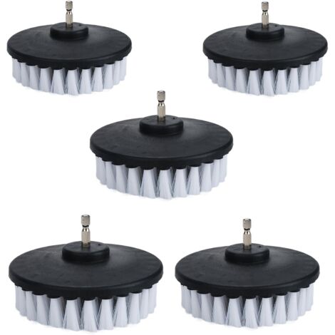 Set mit 5 elektrischen Reinigungsbürsten (10,2 cm, weiß, mit weichen Borsten) zur Reinigung von Autos, Booten, Sitzen, Teppichen, Polstermöbeln und Duschwänden