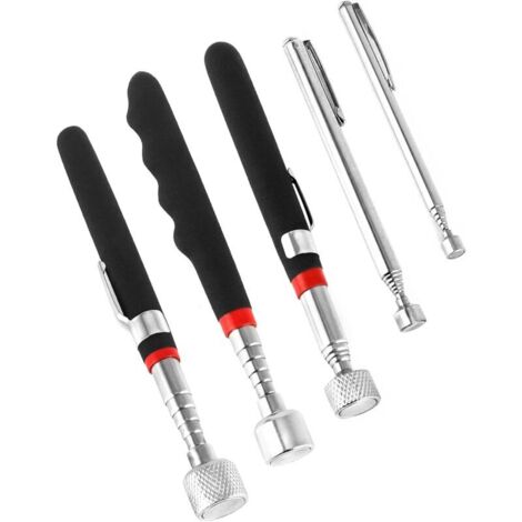 Set mit 5 magnetischen Teleskopstangen, ausziehbarer Magnetheber, Edelstahl, 1,5 lb, 3 lb, 10 lb, 15 lb, 20 lb