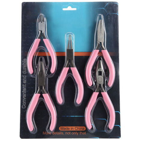 Set mit 5 Miniatur-Metallclips (10 cm, rosa) für Schmuck und Bastelarbeiten