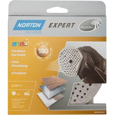 Set mit 5 Norton-Schleifscheiben, 150 mm, Körnung 180 Norton