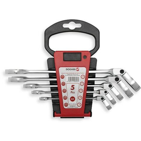 Set mit 5 Ringschlüsseln Flexible Ratsche  DOGHER 458-015