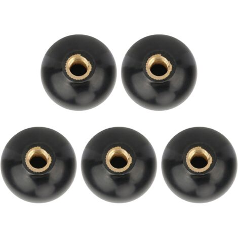 Set mit 5 runden, schwarzen Kunststoff-Hebelknöpfen Größe M10x35 mm Für Werkzeugmaschinen, Schraubstöcke, Pressen Ergonomisch