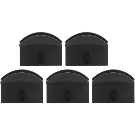 Set mit 5 selbstklebenden Wandhalterungen für Baseballkappen, Haken und Aufbewahrungsmöglichkeiten für Kopfhörer und Halsketten, schwarz.