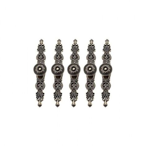 Set mit 5 Türgriffen für Schränke, Vintage-Retro-Stil, Möbelknauf, bronzefarben, für alte Retro-Möbel, Bücherregal, Kommode, Schrank, Schublade