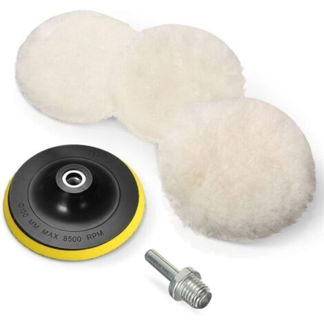 Set mit 5 Wollpolierpads für 150-mm-Felgenpolitur mit M14-Bohradapter