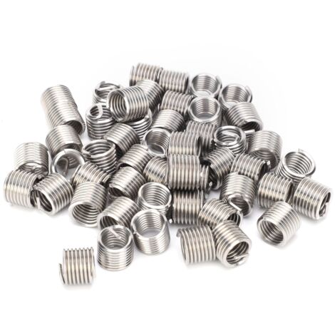 Set mit 50 Gewindeeinsätzen aus Edelstahl SUS304 zur Schraubenreparatur und zum Schraubenschutz, Set mit 50 Reparaturmuttern für M10 x 1,5-Gewindebohrungen, 1,5D